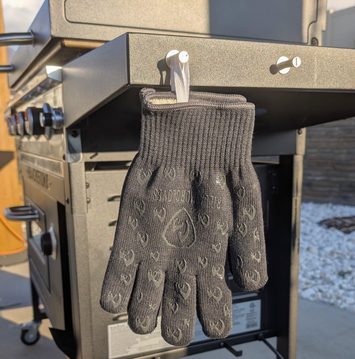 Oven Gloves with Fingers - 932°F Extreme Heat Proof and Cut Resistant Mitts for Kitchen, BBQ, Grill, Baking, Fire Pit - EN407 Certified with Non-Slip Silicone Grip and Cotton Lined for Comfort