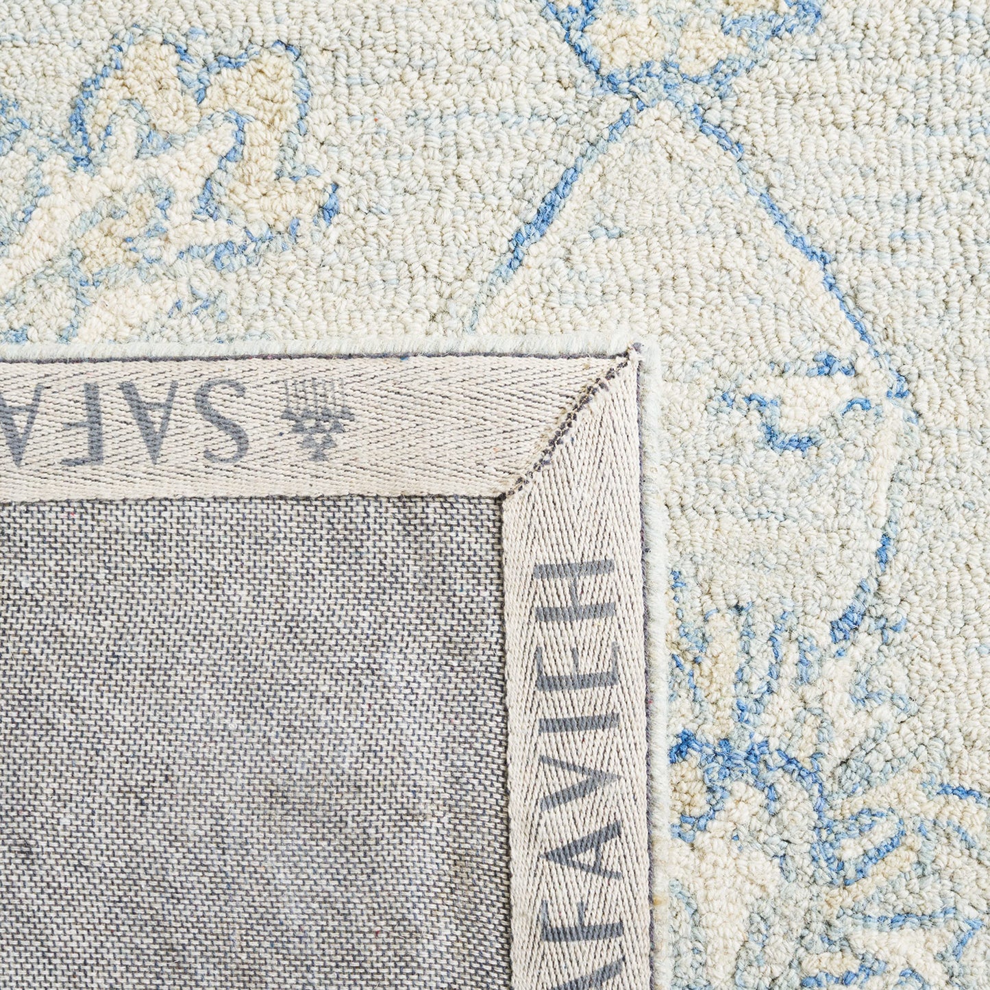 SAFAVIEH Micro-Loop Collection 10' x 14' BlueBeige MLP535M Handmade Premium Wool Living Room Dining Bedroom Area Rug