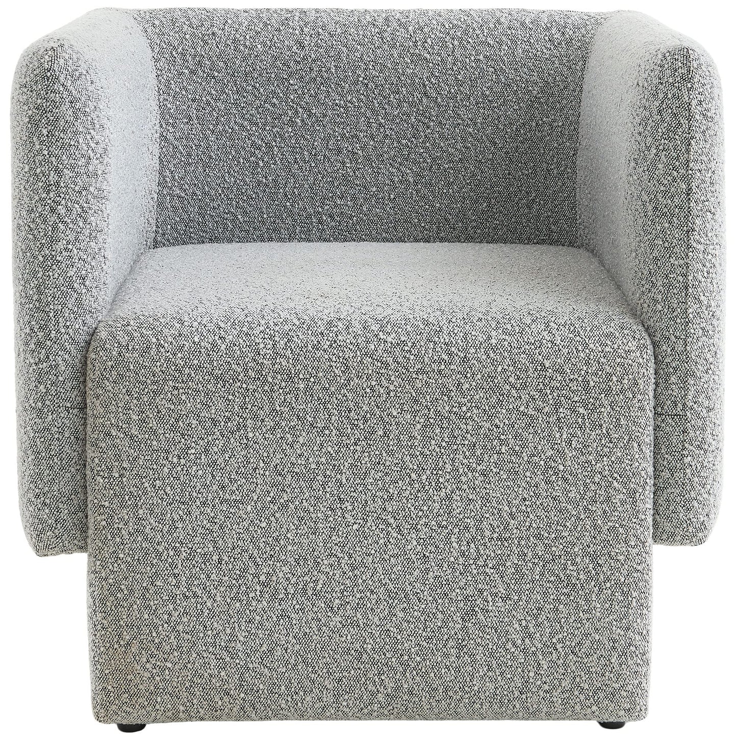 Meridian Furniture 575Grey Vera Collection Modern | Contemporary Boucle Fabric Upholstered Accent Chair, Grey, 31" W x 27" D x 29" H