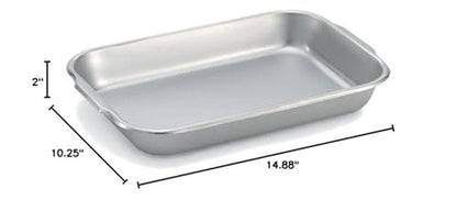 Vollrath 61230 Stainless Steel Bake and Roast Pan, 3.5-Quart, 14-7/8" x 10-1/4" x 2", Durable Construction, Natural Finish, Easy to Clean, Commercial Grade, Made in USA