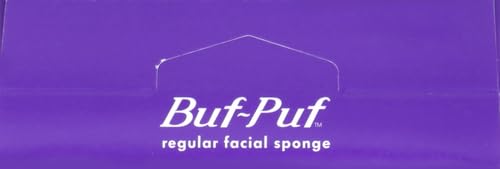 Buf-Puf Regular Facial Sponge, Dermatologist Developed, Removes Deep Down Dirt & Makeup that Causes Breakouts and Blackheads, Reusable, Exfoliating, White, 1 Count
