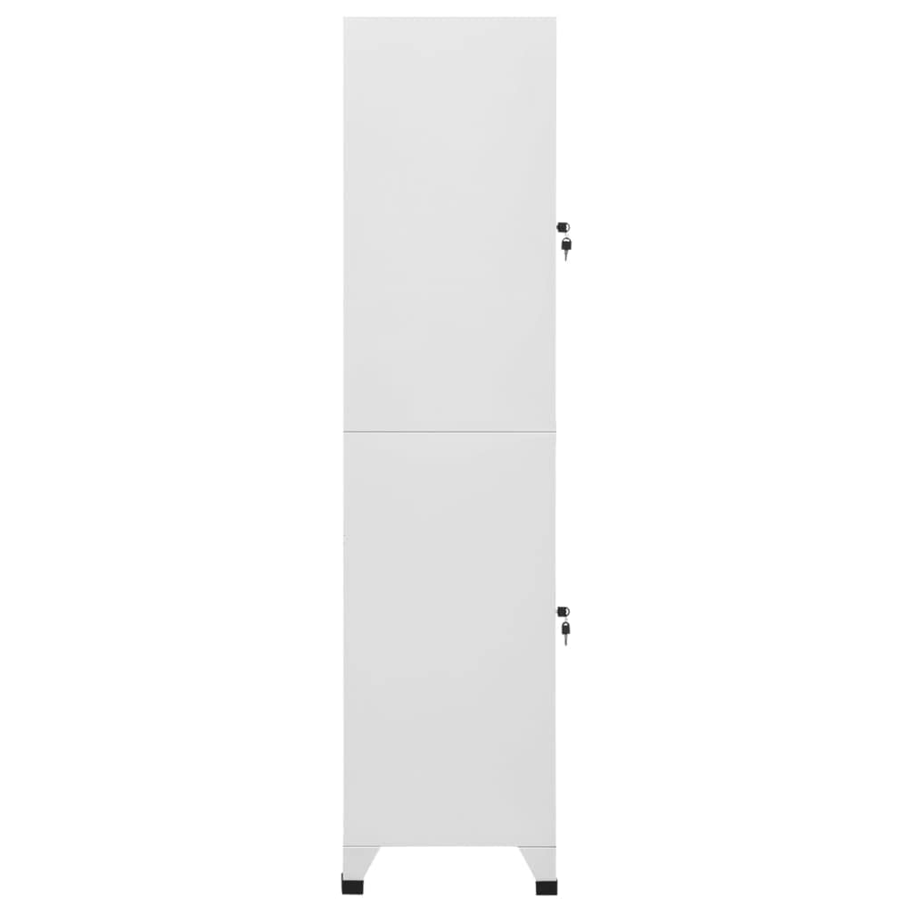 MBDRKVGF 2-Door Metal Locker Cabinet, Industrial Storage Organizer for Office, Home, Gym, Changing Room, Grey Steel Vertical Storage Unit, 70.9 Inch Tall