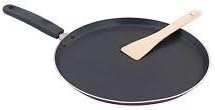 Best Nonstick Dosa Tawa/Griddle, Induction Base Fry Pan, 10 X 10 inches, 3 mm Thickness with Wooden Spatula and Plastic