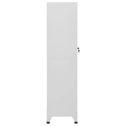 ZXQVLMRS Industrial Single Tier Metal Locker Cabinet with Lock and Keys, Tall Storage Organizer for Office, Gym, Home, 18 x 15 x 71 Inch, Matte Grey
