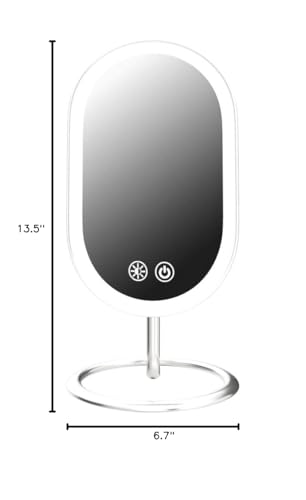 Fancii Vera LED Lighted Vanity Makeup Mirror, Rechargeable - Cordless Illuminated Cosmetic Mirror with 3 Dimmable Light Settings, Dual Magnification (Chrome)