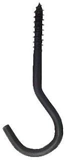 TD Designs Utility Hook, 4" Wrought Iron Black, Heavy Duty Ceiling Wall Hooks, Screw in (3 Pack)