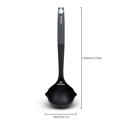 Culinare Soup Ladle with Dual Pouring Spouts & Herb Stripper – Heat-Resistant, Non-Stick Safe Serving Spoon for Soups, Stews & Sauces – Ergonomic Handle, Dishwasher Safe, Easy Storage