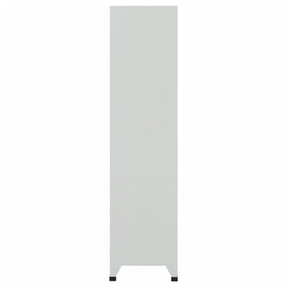 pokgdf Grey Steel Large Locker Cabinet with Six Locking Compartments for Secure Storage in Office or Gym, Durable Industrial Style Organizer