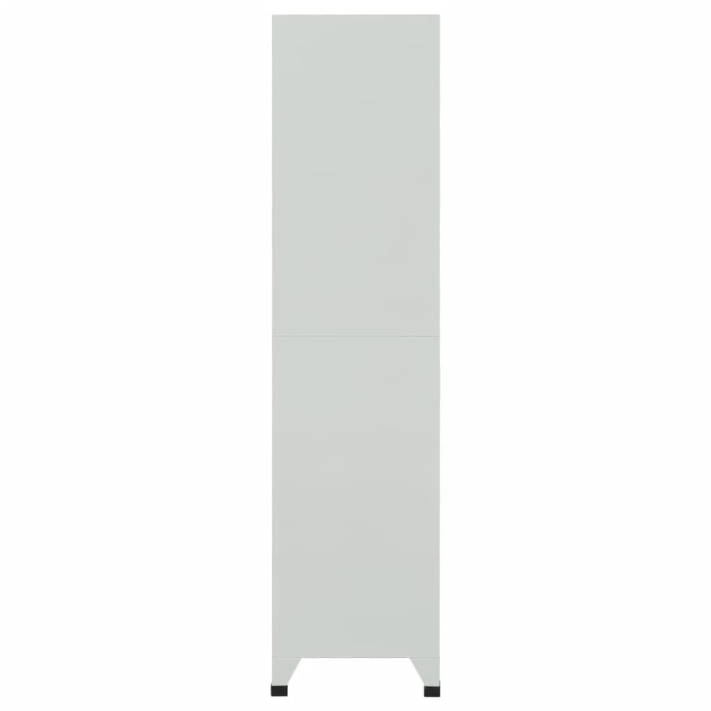RMIHSJG Grey Steel Large Locker Cabinet with Six Lockable Compartments for Secure Storage in Office, School, or Gym - Durable Industrial Style Organizer