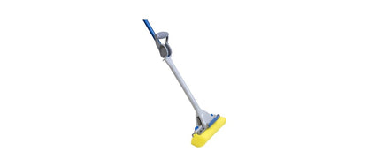 Quickie Automatic 9-Inch Head Roller Mop with Hand Squeeze Feature 54 Inch Length for Home/Bathroom/Kitchen/Tile/Hardwood/House Floors/ Alloy Steel