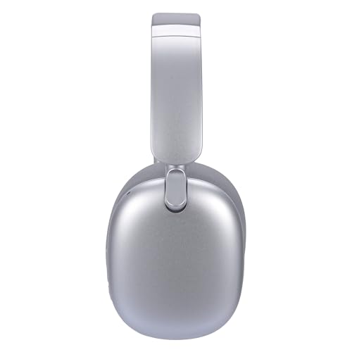 RORSOU C6 Active Noise Cancelling Headphones, Wireless Over Ear Bluetooth Headphones, 60H Playtime, Lightweight Folding Deep Bass Comfort Fit Ear Cups Headset with Mic for iPad/Travel/PC/Home Silver