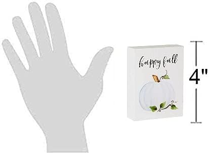 Collins Mini Sign "Happy Fall" with Pumpkin - Decorative Wooden Block Sign for Desk or Shelf Display