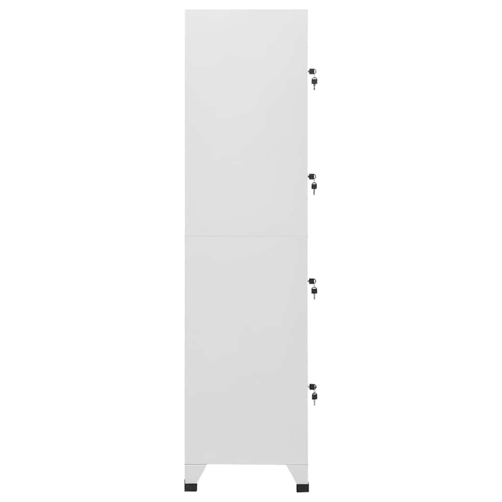 mtlskopl Grey Storage Cabinet 15x15x71 in Steel Locker with 4 Locking Doors Ventilated Office Organizer for Home Garage Bathroom