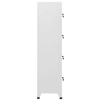 mtlskopl Grey Storage Cabinet 15x15x71 in Steel Locker with 4 Locking Doors Ventilated Office Organizer for Home Garage Bathroom