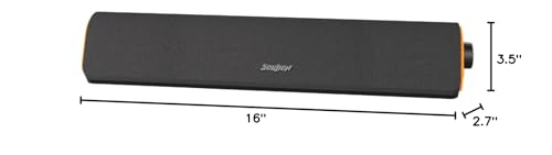 SOULION R50 Bluetooth Computer Speakers, 3.5mm PC Sound Bar for Desktop Monitor, Wired USB Powered & Colorful LED Lights with Switch Button, Surround Sound Soundbar PC Spearkers for Computer
