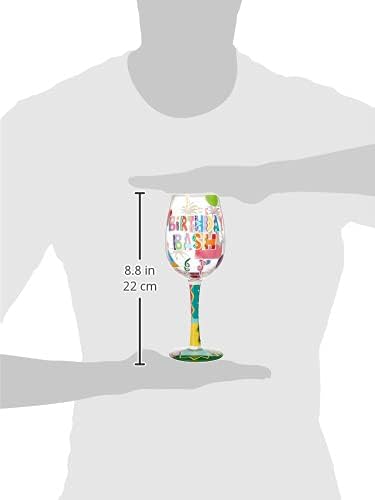 Designs by Lolita “Birthday Bash” Hand-painted Artisan Wine Glass, 15 oz