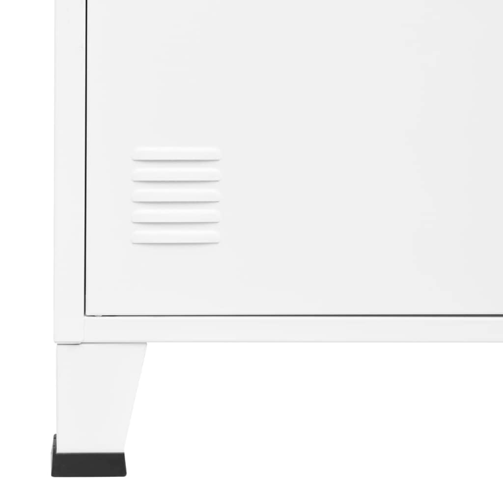 Sinkzol White Steel Bookshelf Medium Rectangular Industrial Durable Bookcase with Five Spacious Shelves for Living Room Storage and Stylish Organization