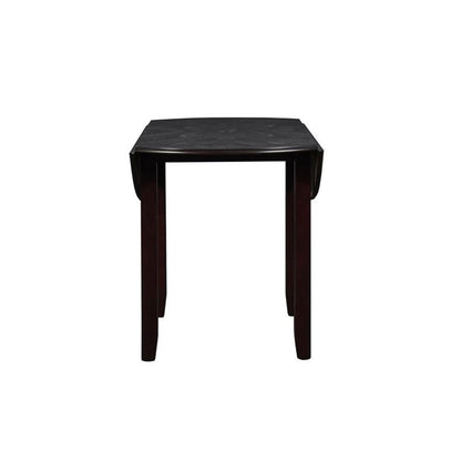 New Classic Furniture Gia 3-Piece Drop Leaf Dining Table Set with 2 Chairs, 42-Inch, Ebony