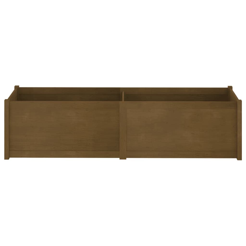 Foknhdi Honey Brown Raised Garden Bed Planter 78.7"x19.7"x19.7", Solid Pine Large Outdoor Planter Box for Flowers & Herbs, Rustic Tree Bed Assembly Needed for Patio Yard