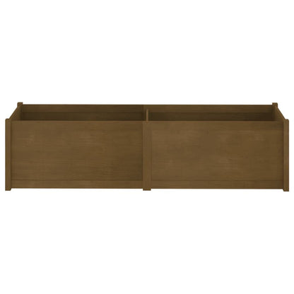 Foknhdi Honey Brown Raised Garden Bed Planter 78.7"x19.7"x19.7", Solid Pine Large Outdoor Planter Box for Flowers & Herbs, Rustic Tree Bed Assembly Needed for Patio Yard