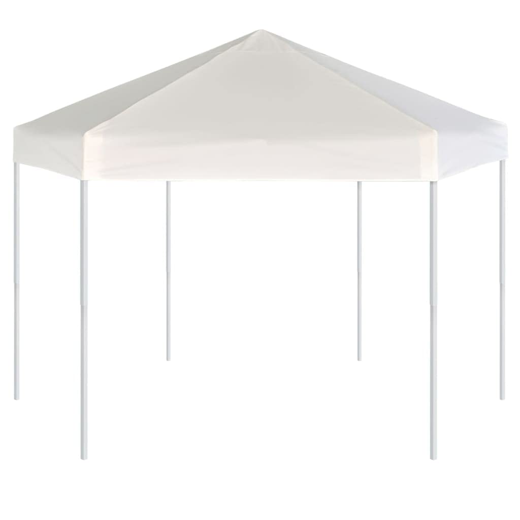 Hexagonal Gazebo Cream White, 11.8x11.8x9.2 ft Outdoor Canopy Tent with Mesh Sidewalls, Portable Pop Up Patio Shelter for Parties, Weddings, Backyard Events Outdoor Structures