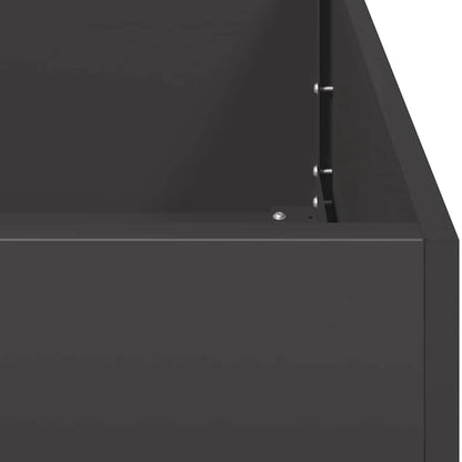 Foknhdi Large Rectangular Outdoor Metal Planter 31.5 x 47.2 x 15.7 in Matte Black for Patio Garden Balcony Durable Modern Raised Box Fits Flowers & Shrubs