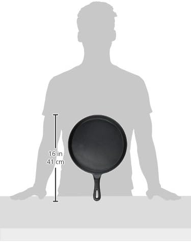 Winco 10-Inch Round Cast Iron Grill Pan with Black Finish