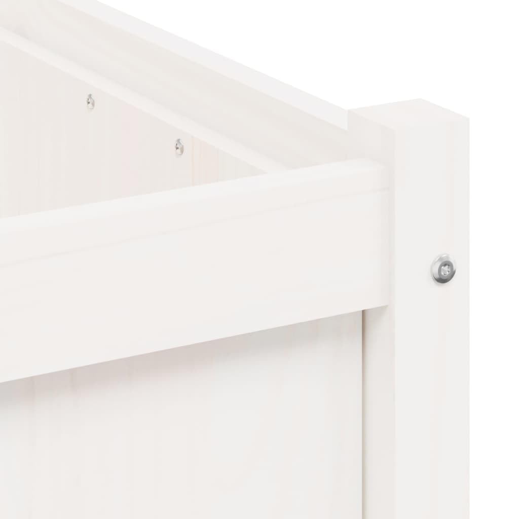 Mhdvray Large 27.6" White Solid Pine Wood Outdoor Raised Garden Planter Box, Elevated Flower & Vegetable Bed for Patio Balcony Terrace