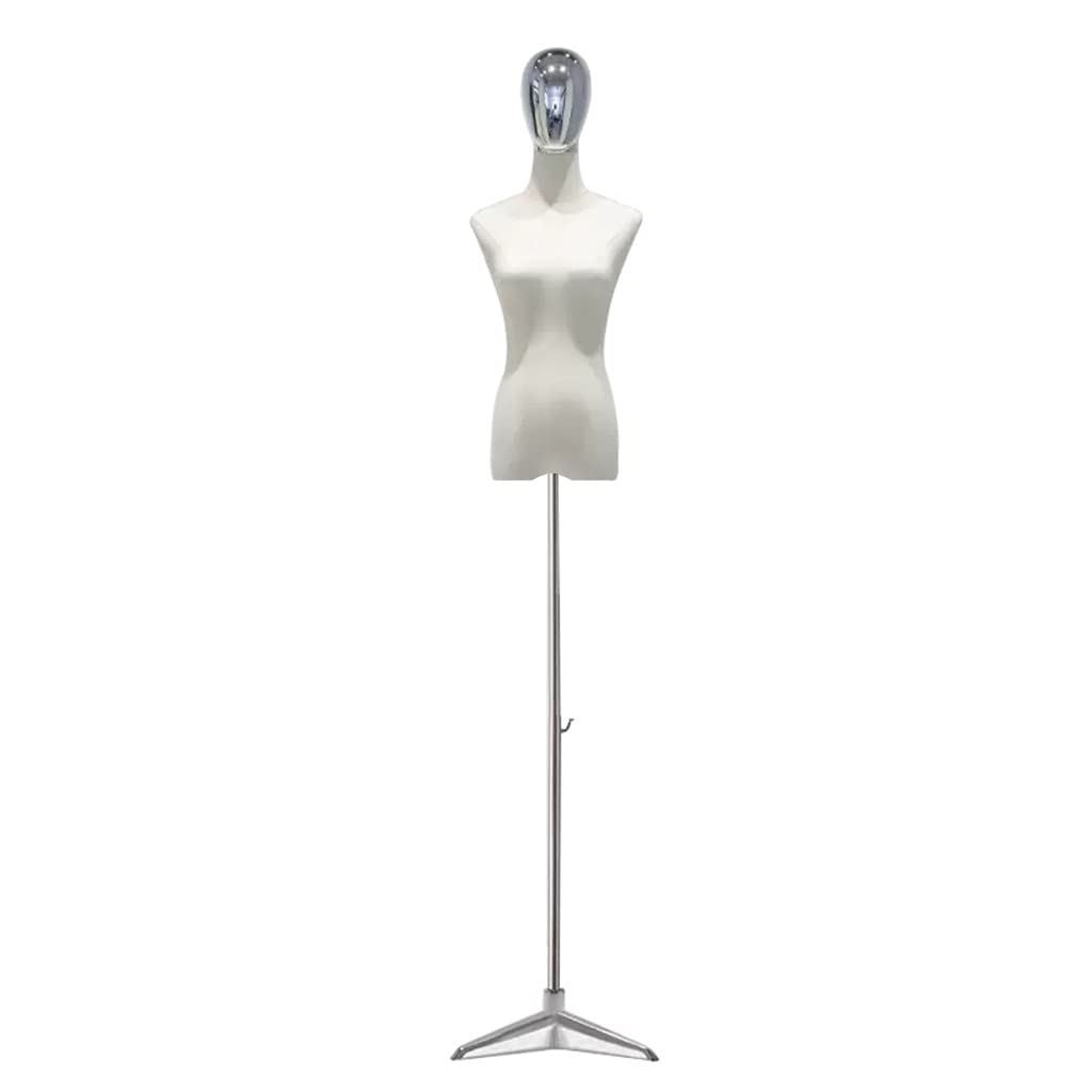 Adjustable Female Dress Form Mannequin with Tripod, Detachable Arms & Head – Elegant Clothing, Dress & Jewelry Display for Tailoring & Fashion Showcase, Premium Plated Finish