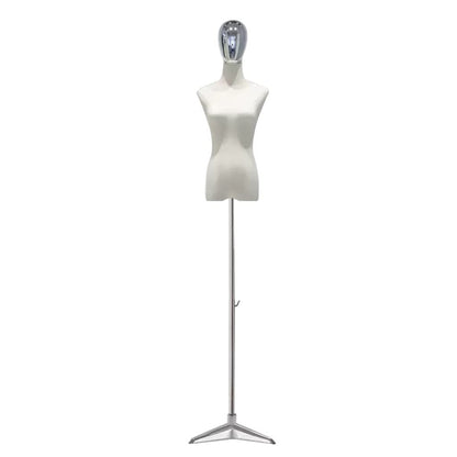 Adjustable Female Dress Form Mannequin with Tripod, Detachable Arms & Head – Elegant Clothing, Dress & Jewelry Display for Tailoring & Fashion Showcase, Premium Plated Finish