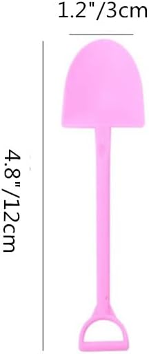 100 PCS Colorful Plastic Mini Shovel Shape Spoons, 4.8 Inch Ice Cream Spoon for Dessert & Yogurt
