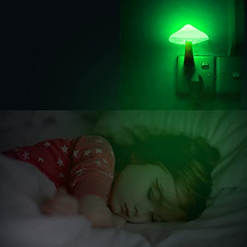 AUSAYE Sensor LED Night Light Plug in Wall Lamp, Energy Saving NightLight Cute Mushroom Night Lights for Adults Kids Bedroom,Bathroom,Toilet, Stairs, Kitchen,Hallway Corridor Warm White