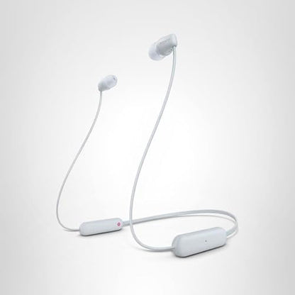 Sony WI-C100 Wireless in-Ear Bluetooth Headphones with Built-in Microphone, White