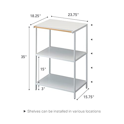 Yamazaki Home Kitchen Appliance 3 tier Storage Rack-Standing Organizer Shelves, One Size, Black