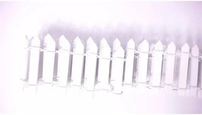 White Miniature Garden Fence, Wooden Picket Fence Border for Bonsai Fairy Garden Decoration Ornament