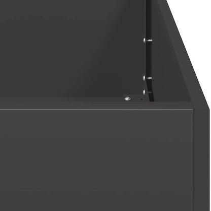 Favemtsl Large Rectangular Raised Planter Box 110.2 x 15.7 x 15.7 in Cold-Rolled Steel Matte Black Outdoor Raised Garden Bed Open Bottom for Balcony Patio Flowers Veggies