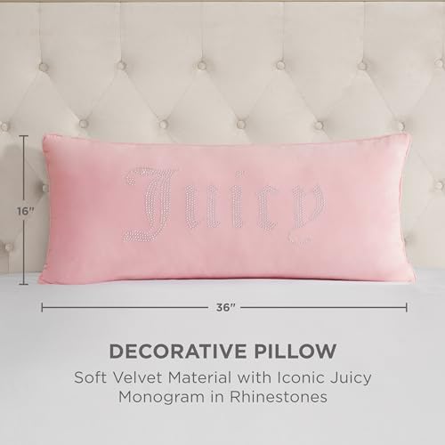 Juicy Couture – Decorative Accent Pillow Velvet Safari Leopard Premium Reversible Throw Pillow Living Room and Bedroom Décor Measures 14" x 24" Cheetah on White