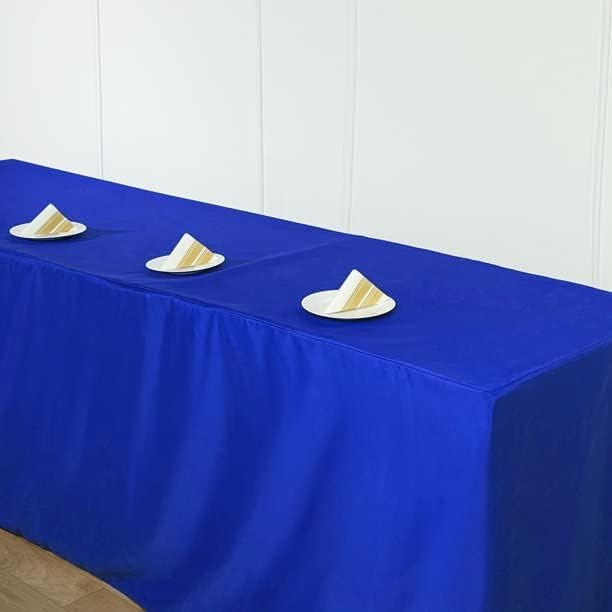 BEEKAY 1 8 3 96" Inch 30" Inch Pc Feet Royal Blue Fitted Open Back Rectangular Sided Table Cloth X Polyester Washable