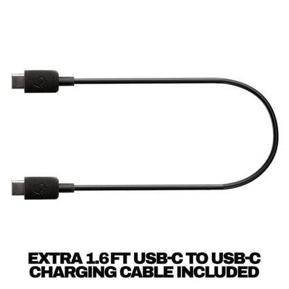 Skullcandy Crusher Evo Wireless Bluetooth Headphones with Extra USB-C Charging Cable, Multi-Sensory Bass, Noise Isolating Over-Ear Fit, 40 Hours Battery, Microphone for iPhone Android - True Black