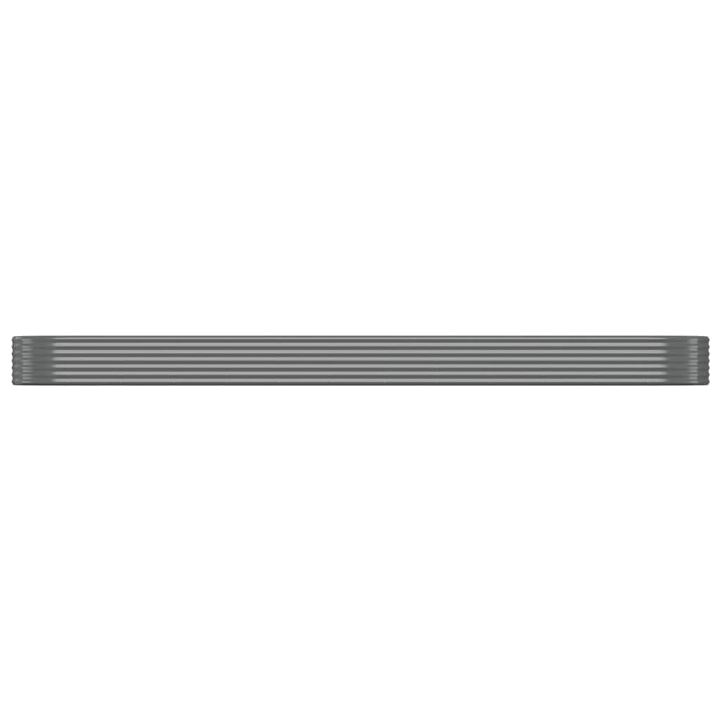 Foknhdi Large Oval Raised Garden Bed 199.6 x 39.4 x 14.2 in Grey Powder-Coated Steel Planter Box for Outdoor Patio, Modern Raised Flower & Vegetable Bed for Garden, Terrace and Balcony