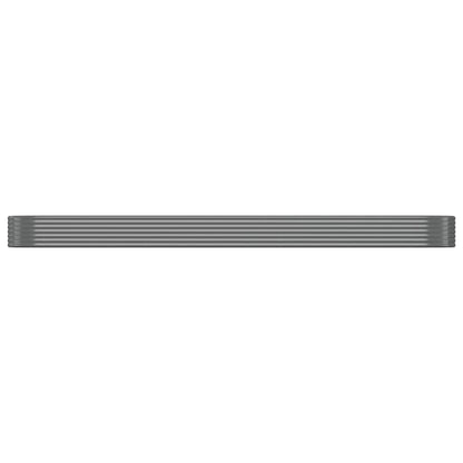 Foknhdi Large Oval Raised Garden Bed 199.6 x 39.4 x 14.2 in Grey Powder-Coated Steel Planter Box for Outdoor Patio, Modern Raised Flower & Vegetable Bed for Garden, Terrace and Balcony