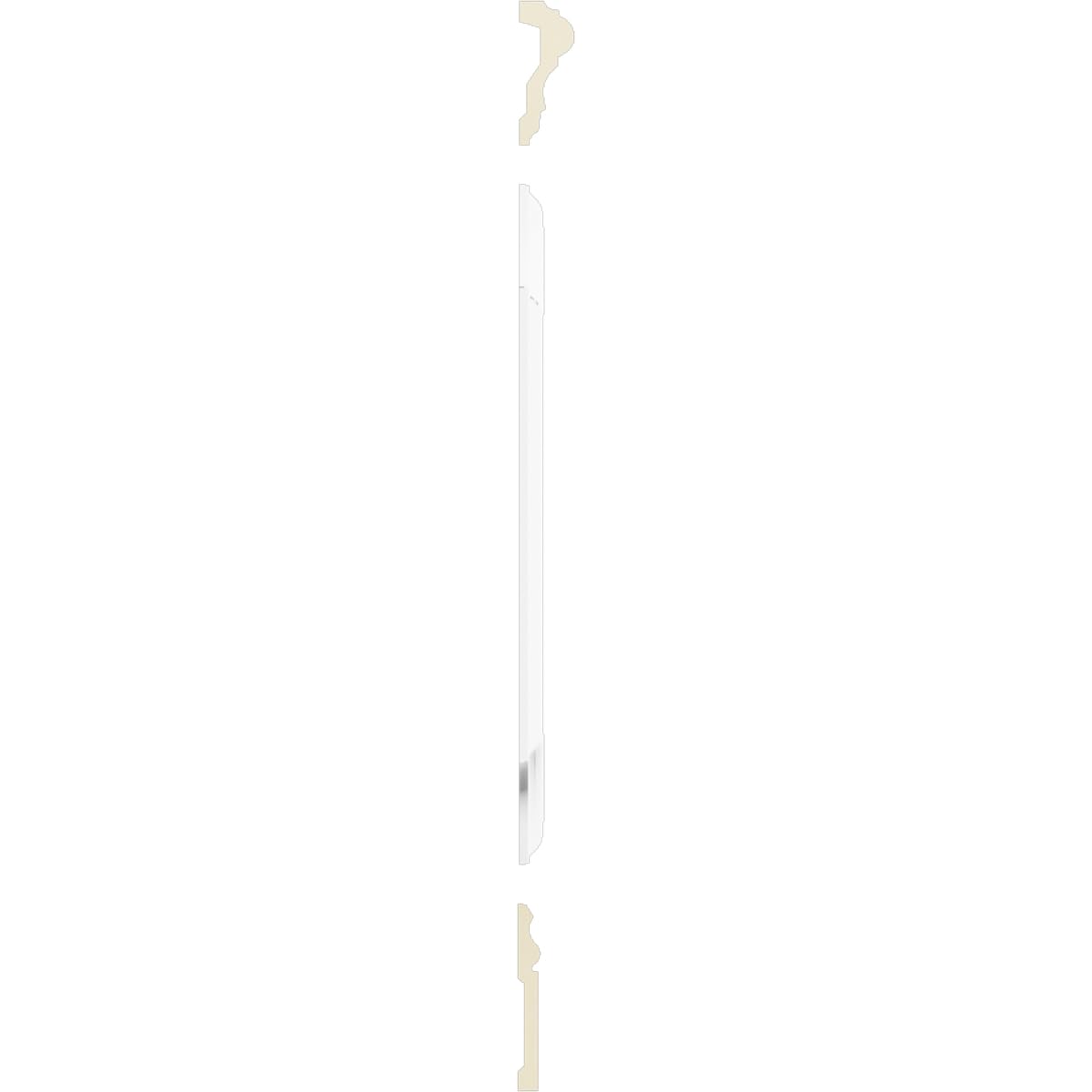 WPKUSC041P032 94 1/2"L (Adjustable 32"H to 36"H) Ashford Scalloped Panel Traditional Wainscot Paneling Kit