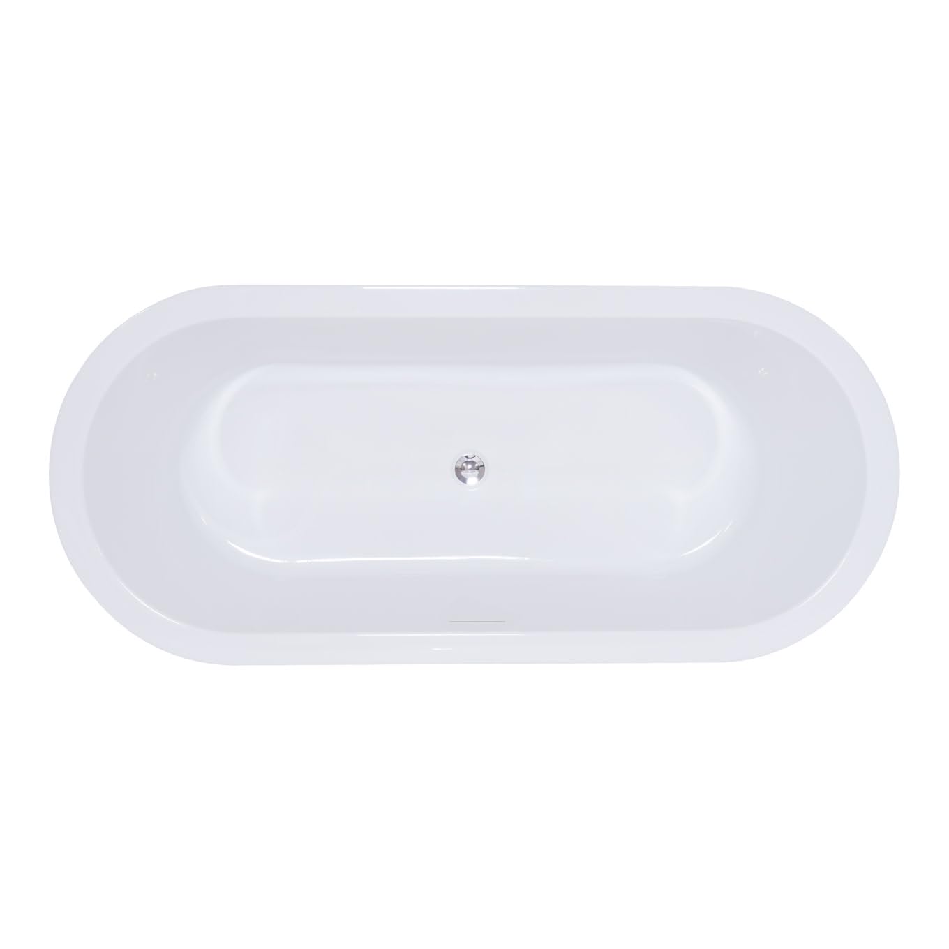 Miseno MNO7132SFSO 71" Free Standing Acrylic Soaking Tub with Center Drain - White