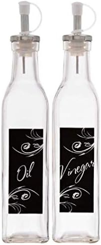 TopNotch Outlet 2-Piece Set Oil and Vinegar Dispensers - Oil and Vinegar Glass Bottle - Form Meets Function in These
