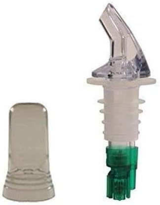 Tiger Chef Plastic Measured Liquor Pourer (12-Pack) without Collar, 3/4 ounce Green, Precision Wine Bottle Pour Spout