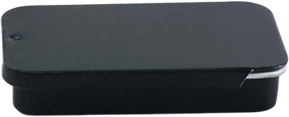 Black Metal Rectangular Mini Tin Box, Iron Box Tinplate Push Candy Pill Cases for Home Organizer (60x34x11mm).