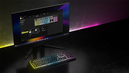 Corsair K55 CORE RGB Membrane Wired Gaming Keyboard – QWERTY US Layout – Quiet, Responsive Switches – Spill Resistance – Ten-Zone RGB – Media Keys – iCUE Compatible – PC, Mac – Black