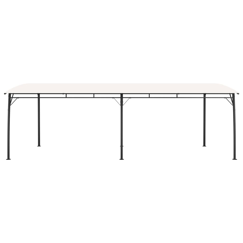 Rectangular Sunshade Awning, Cream Powder-Coated Steel Frame, 20x10 ft, 100% Polyester Canopy, UV Protection for Patio, Garden, Outdoor Events Outdoor Structures