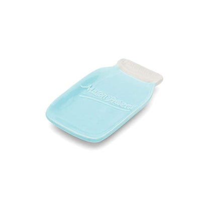 Fox Run 11704 Ceramic Mason Jar Spoon Rest, 6 x 3.5 x 0.75 inches, Blue
