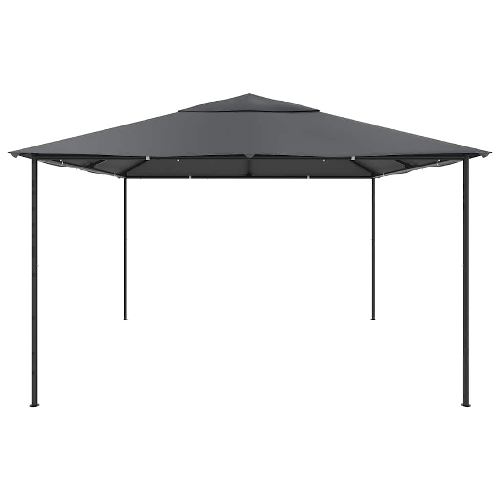 Xhnifbn Anthracite Steel Large Foldable Gazebo 13.1x13.1x9.8 ft Outdoor Canopy for Backyard Patio Pergola Style Shelter for Parties Weddings Camping Gatherings